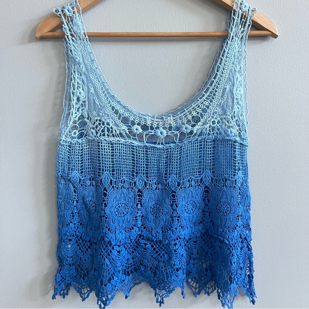 Delia’s Y2K Ombre Crochet Tank Top Size Small Festival Layering Coastal Cowgirl - Picture 6 of 9